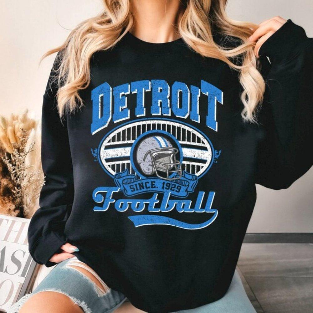 Detroit 1929 Football Sweatshirt, Detroit Lions Crewneck Sweatshirt Detroit Tee